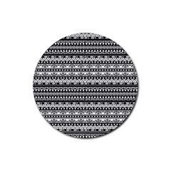 Tribal Zentangle Line Pattern Rubber Round Coaster (4 Pack) by Semog4