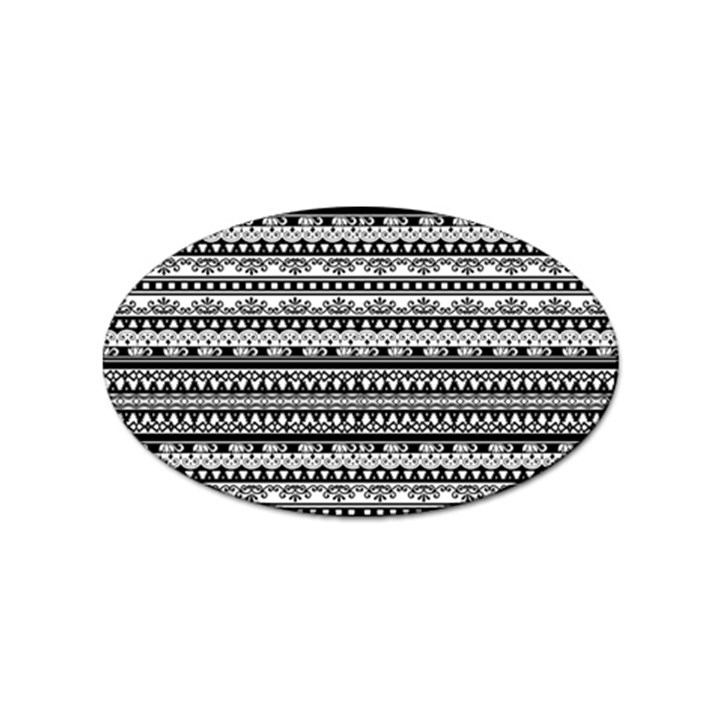 Tribal Zentangle Line Pattern Sticker Oval (10 pack)