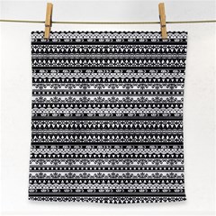 Tribal Zentangle Line Pattern Face Towel by Semog4