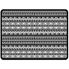 Tribal Zentangle Line Pattern One Side Fleece Blanket (large) by Semog4