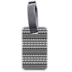 Tribal Zentangle Line Pattern Luggage Tag (two Sides) by Semog4