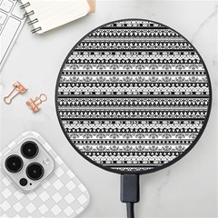 Tribal Zentangle Line Pattern Wireless Fast Charger(black)