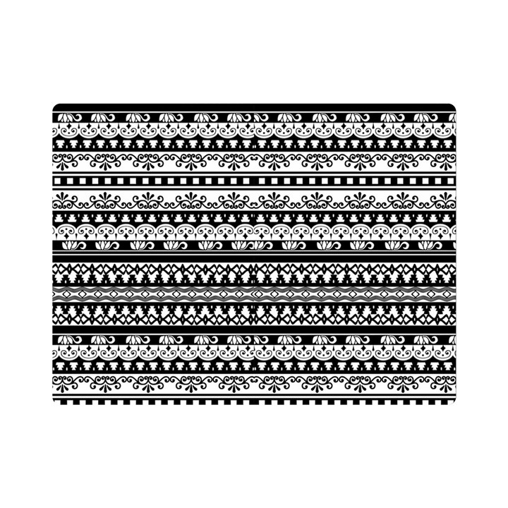 Tribal Zentangle Line Pattern One Side Premium Plush Fleece Blanket (Mini)