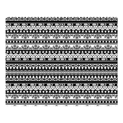 Tribal Zentangle Line Pattern One Side Premium Plush Fleece Blanket (large)