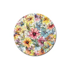 Flower Nature Floral Spring Magnet 3  (round)