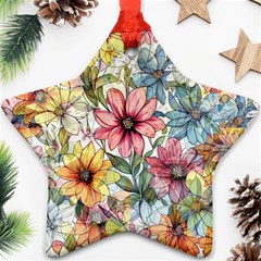 Flower Nature Floral Spring Star Ornament (two Sides) by Semog4