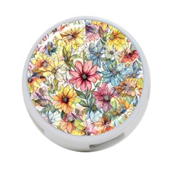 Flower Nature Floral Spring 4-port Usb Hub (two Sides) by Semog4