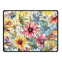 Flower Nature Floral Spring One Side Fleece Blanket (small) by Semog4