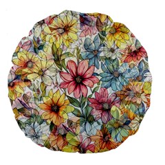 Flower Nature Floral Spring Large 18  Premium Flano Round Cushions by Semog4