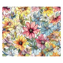 Flower Nature Floral Spring Premium Plush Fleece Blanket (small) by Semog4