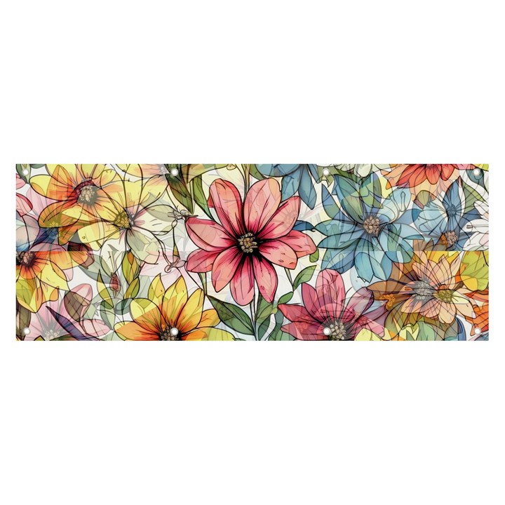 Flower Nature Floral Spring Banner and Sign 8  x 3 