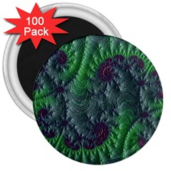 Fractal Floral Background Planetary 3  Magnets (100 Pack) by Semog4