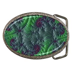 Fractal Floral Background Planetary Belt Buckles by Semog4