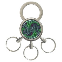 Fractal Floral Background Planetary 3-ring Key Chain by Semog4