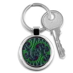 Fractal Floral Background Planetary Key Chain (round) by Semog4