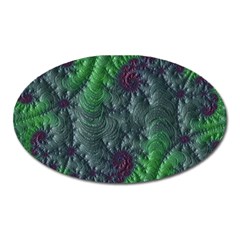 Fractal Floral Background Planetary Oval Magnet by Semog4