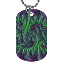 Fractal Floral Background Planetary Dog Tag (two Sides) by Semog4