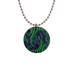 Fractal Floral Background Planetary 1  Button Necklace by Semog4