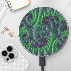 Fractal Floral Background Planetary Wireless Fast Charger(white) by Semog4