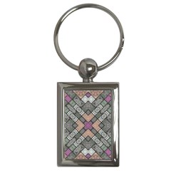 Mandala Decoration Floral Flower Key Chain (rectangle) by Semog4