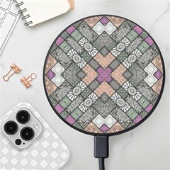 Mandala Decoration Floral Flower Wireless Fast Charger(black)