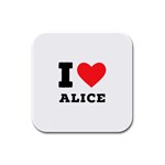 I love alice Rubber Square Coaster (4 pack) Front