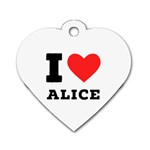 I love alice Dog Tag Heart (One Side) Front