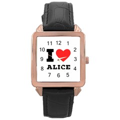 I Love Alice Rose Gold Leather Watch  by ilovewhateva