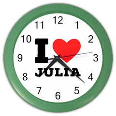 I Love Julia  Color Wall Clock by ilovewhateva