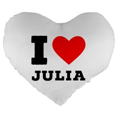 I Love Julia  Large 19  Premium Heart Shape Cushions by ilovewhateva