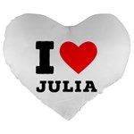 I love Julia  Large 19  Premium Flano Heart Shape Cushions Front