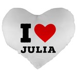 I love Julia  Large 19  Premium Flano Heart Shape Cushions Back