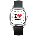 I love judy Square Metal Watch Front