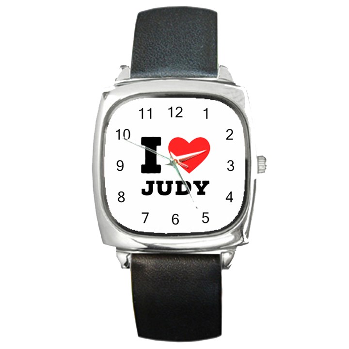 I love judy Square Metal Watch