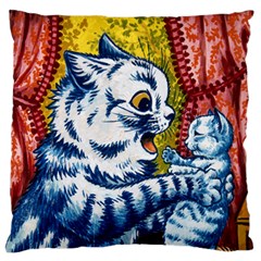 Louis Wain Blue Baby Plush Throw Pillow Cover by VintageKitty