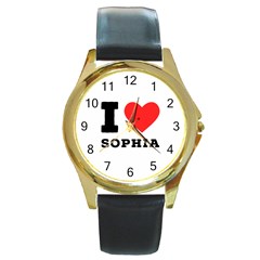 I Love Sophia Round Gold Metal Watch by ilovewhateva