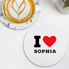 I Love Sophia Uv Print Round Tile Coaster by ilovewhateva