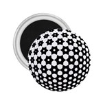 Sphere Spherical Circular Monochrome Circle Art 2.25  Magnets Front