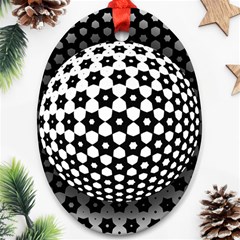 Sphere Spherical Circular Monochrome Circle Art Ornament (oval)