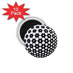 Sphere Spherical Circular Monochrome Circle Art 1 75  Magnets (10 Pack) 