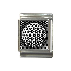 Sphere Spherical Circular Monochrome Circle Art Italian Charm (13mm) by Jancukart