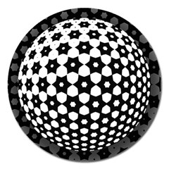 Sphere Spherical Circular Monochrome Circle Art Magnet 5  (round)