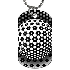 Sphere Spherical Circular Monochrome Circle Art Dog Tag (one Side) by Jancukart