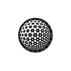 Sphere Spherical Circular Monochrome Circle Art Golf Ball Marker