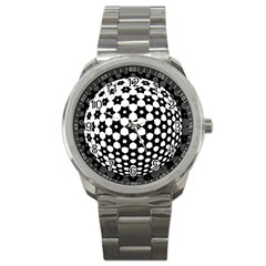 Sphere Spherical Circular Monochrome Circle Art Sport Metal Watch