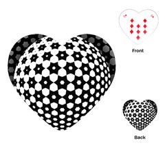 Sphere Spherical Circular Monochrome Circle Art Playing Cards Single Design (heart) by Jancukart