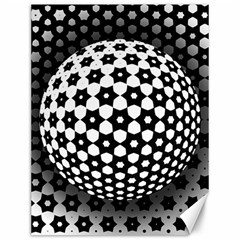 Sphere Spherical Circular Monochrome Circle Art Canvas 12  X 16  by Jancukart