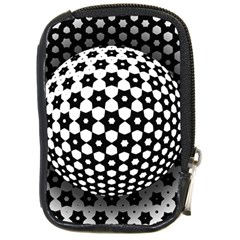 Sphere Spherical Circular Monochrome Circle Art Compact Camera Leather Case by Jancukart