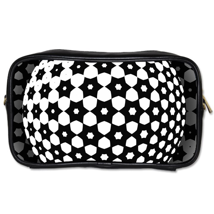 Sphere Spherical Circular Monochrome Circle Art Toiletries Bag (One Side)