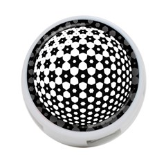 Sphere Spherical Circular Monochrome Circle Art 4-port Usb Hub (one Side)